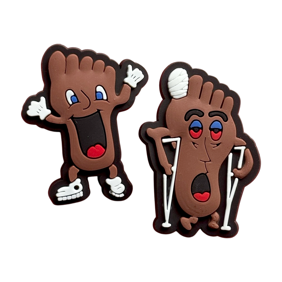 Happy Foot / Sad Foot Croc Charms