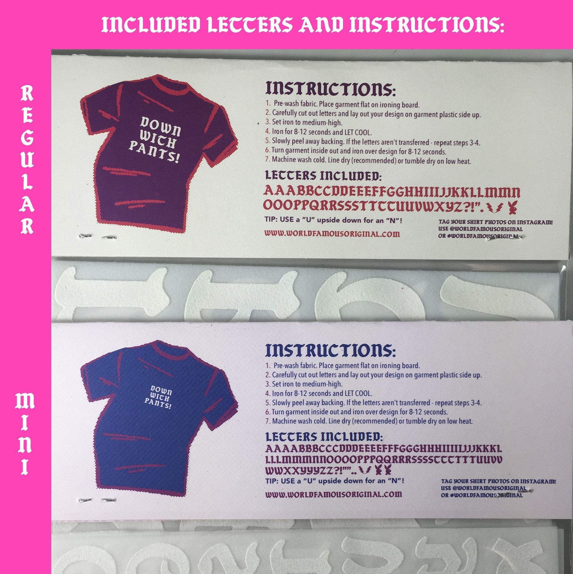 Iron-on Letter Sets - World Famous Original