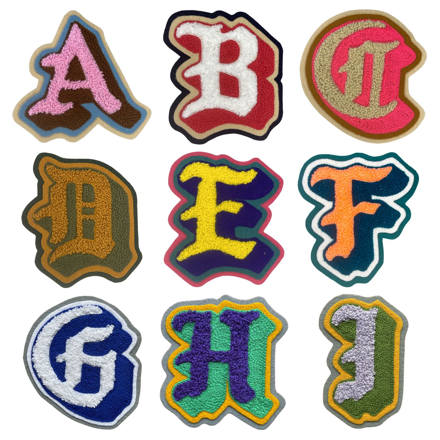 Chenille & Chainstitch Letter Patches Handmade Custom