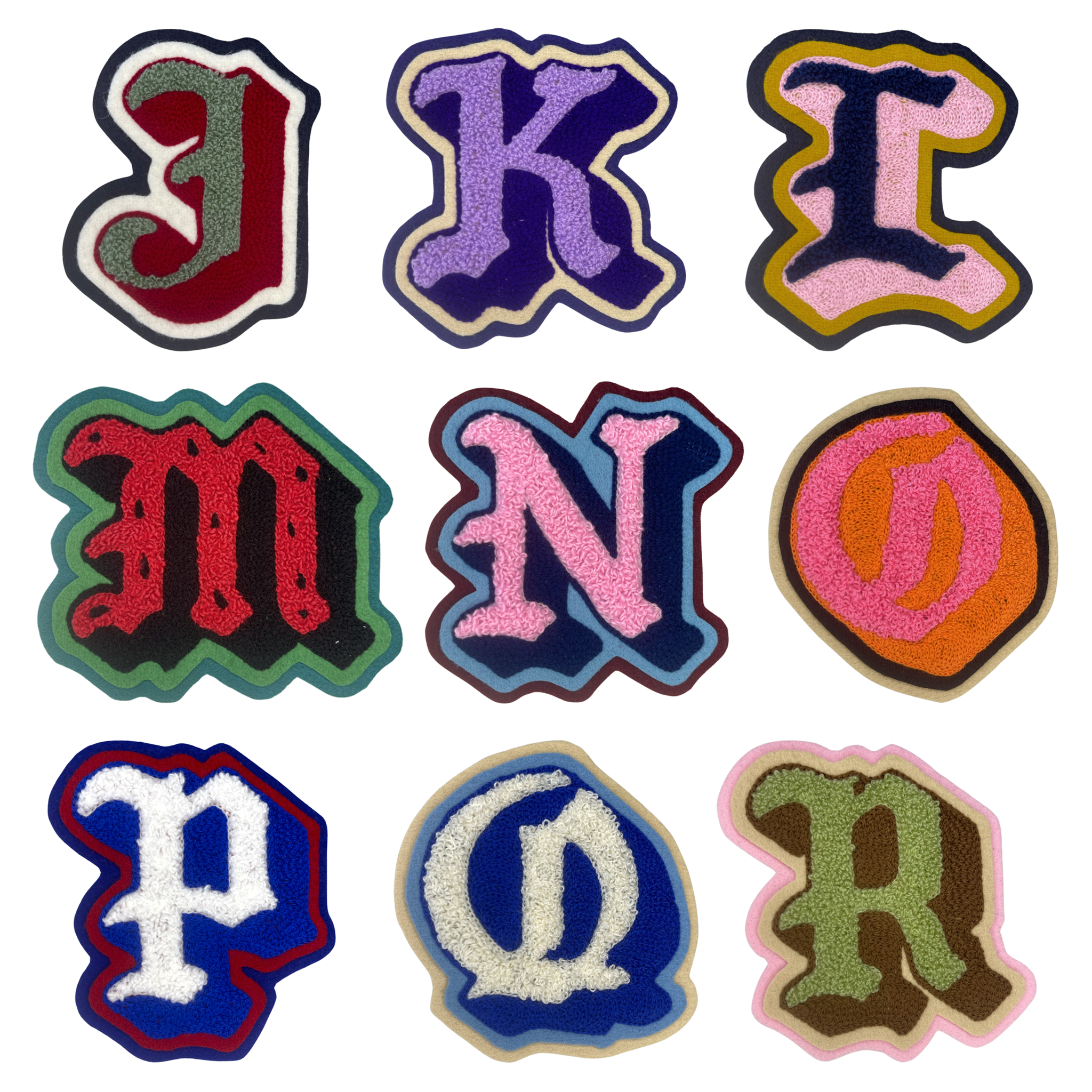 Chenille Letter Patches  Old English Font Patches – The Chic Collegiate