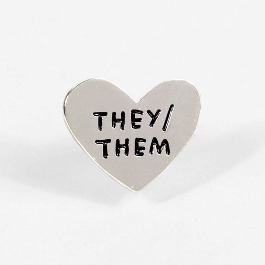 They/Them  Pronoun Heart Pin